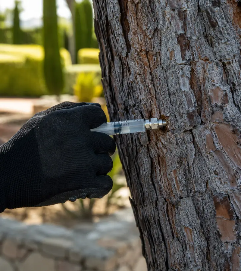 Tratamiento de endoterapia vegetal en palmera de Mallorca — Garden Solution